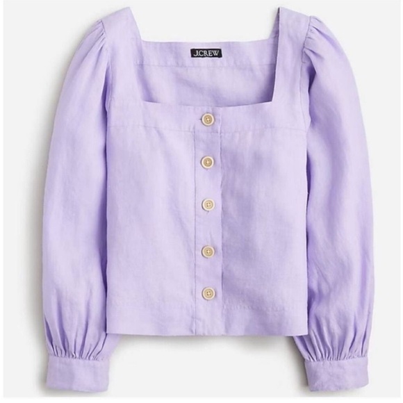 J. Crew Tops - J. Crew Linen Square-Neck Blouse